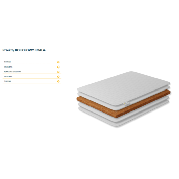 Materac dla dziecka 140x70x7 kokos KOALA