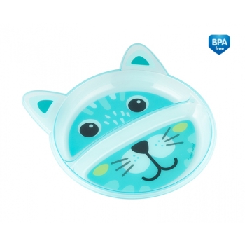 Dziecięcy Talerzyk z Podziałką na Potrawy – Wzór Zwierzątka