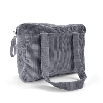 Szara Torba do Wózka Sztruksowa, Organizer Bawełniany Oeko-Tex