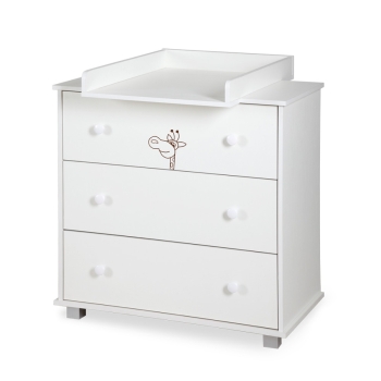 Komoda Dziecięca SAFARI ŻYRAFA Biała - Urocza i Praktyczna!
