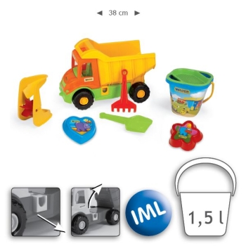WADER 70340 Happy Summer - Multi Truck Wywrotka z kpl. do piasku na wiaderku-1