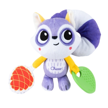 Zawieszka do Wózka Sensoryczna Szop z Gryzakiem i Grzechotką Niemowlęca