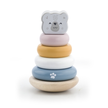 Viga Drewniana Piramidka Miś – Edukacyjna Układanka dla Maluszka