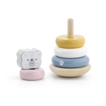 Viga Drewniana Piramidka Miś – Edukacyjna Układanka dla Maluszka