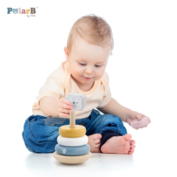 Viga Drewniana Piramidka Miś – Edukacyjna Układanka dla Maluszka