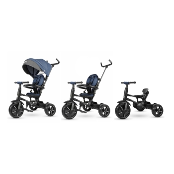 Rowerek Trójkołowy Składany Rito Star Blue z Prowadnikiem