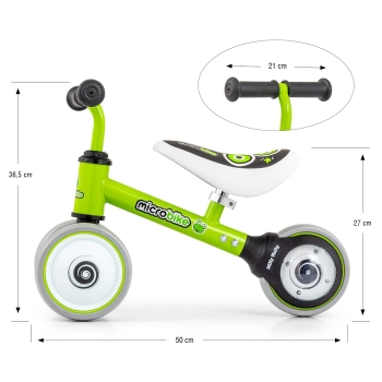 Rowerek Biegowy Milly Mally Micro Plus Frog 18-36m z podwójnymi kołami