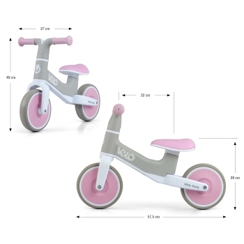 Rowerek Biegowy Milly Mally Velo Różowy dla Dziewczynki 7 cali