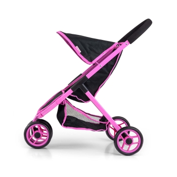 Wózek dla lalek Susie Milly Mally trójkołowy czarno-różowy