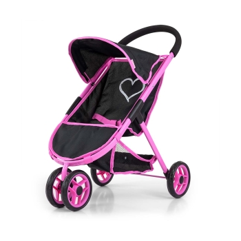Wózek dla lalek Susie Milly Mally trójkołowy czarno-różowy