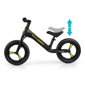 Rowerek biegowy Milly Mally RANGER czarny, lekki, 12