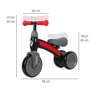 Rowerek Trójkołowy Biegowy Qplay Sweetie Czerwony 1-3 Lata do 20 kg