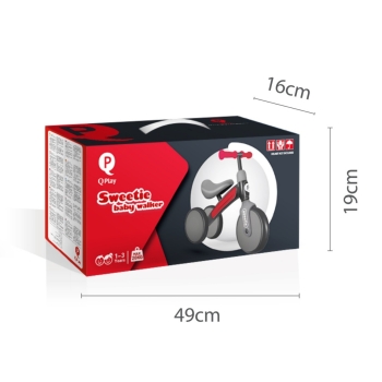 Rowerek Trójkołowy Biegowy Qplay Sweetie Czerwony 1-3 Lata do 20 kg