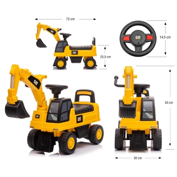 Jeździk Dziecięcy CAT Koparka Excavator Ruchome Ramię i Łyżka
