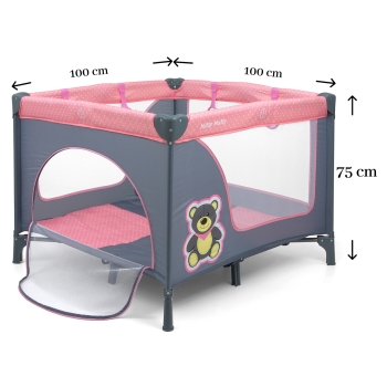 Kojec Turystyczny Milly Mally Fun Pink Bear Różowy Składany