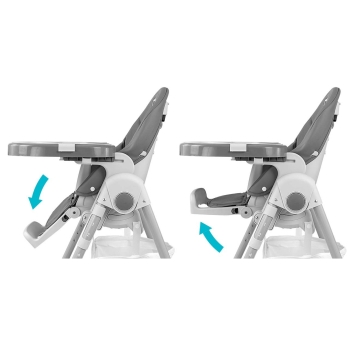 Krzesełko do karmienia Bueno szare wielofunkcyjne 6-36m | Reg. wysokość