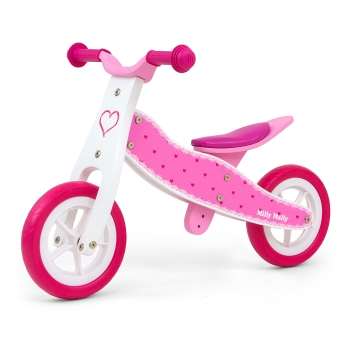 Rowerek Biegowy Drewniany 2w1 LOOK Hearts - Trójkołowy / Dwukołowy