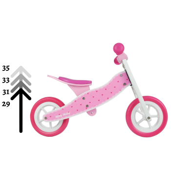 Rowerek Biegowy Drewniany 2w1 LOOK Hearts - Trójkołowy / Dwukołowy