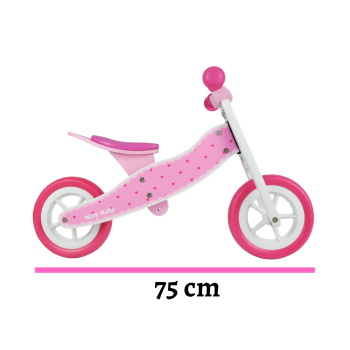 Rowerek Biegowy Drewniany 2w1 LOOK Hearts - Trójkołowy / Dwukołowy