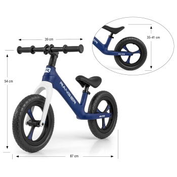 Milly Mally Rowerek Biegowy RANGER Granatowy dla Chłopca 12