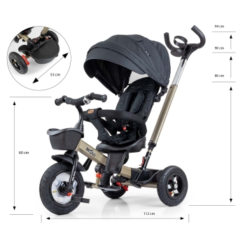 Rowerek Trójkołowy Movi Gold 5w1 z Pomp. Kołami i Obrotowym Siedziskiem