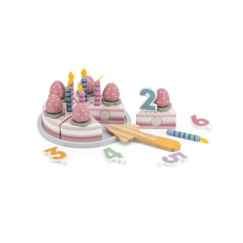 Drewniany Tort Truskawkowy VIGA do Krojenia – Zabawka Edukacyjna