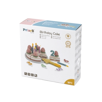 Drewniany Tort Truskawkowy VIGA do Krojenia – Zabawka Edukacyjna