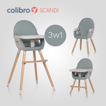Krzesełko do karmienia 3w1 COLIBRO SCANDI AGAVA - Wielofunkcyjne