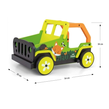 Drewniany Chodzik-Pchacz Explorer Fox and Friends dla Dzieci 12-36m