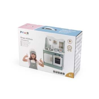 Drewniana Kuchnia Viga PolarB z Akcesoriami Eco Mint dla Dzieci
