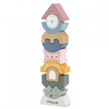 Drewniana Układanka Wieża Edukacyjna Viga – Klocki dla Dzieci