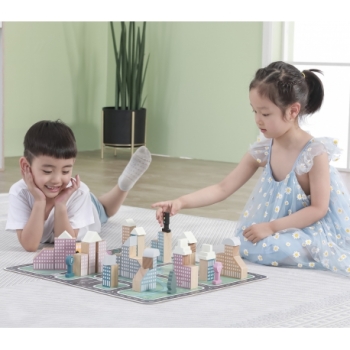 Drewniana Makieta Klocki Miasto Viga PolarB - Buduj i Twórz!