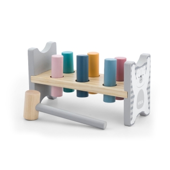 Viga Drewniana Przebijanka Kolorowe Kołki Młotek Polar Bear