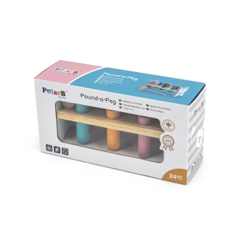 Viga Drewniana Przebijanka Kolorowe Kołki Młotek Polar Bear