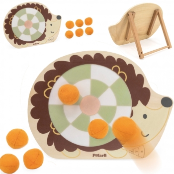 Drewniana Gra Zręcznościowa Jeżyk VIGA z Tarczą i Kuleczkami – Rozwojowa Zabawka dla Dzieci