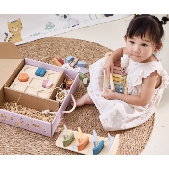 VIGA Edukacyjny Zestaw Drewnianych Zabawek Manualni Odkrywcy 18-24m