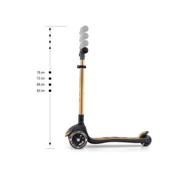 Milly Mally Hulajnoga Trójkołowa Boogie Scooter Złota LED dla Dzieci