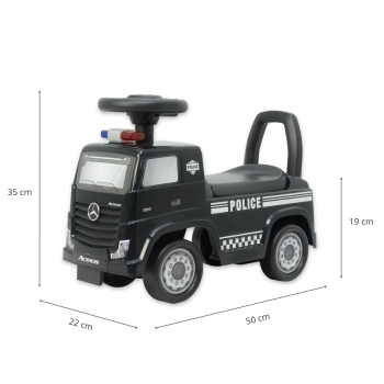 Milly Mally Jeździk Mercedes-Benz Actros Police Czarny Licencjonowany