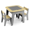 MILLY MALLY Zestaw Mebli Dziecięcych Olaf Blocks – Stolik, 2 Krzesełka, Ciemnoszary