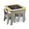 MILLY MALLY Zestaw Mebli Dziecięcych Olaf Blocks – Stolik, 2 Krzesełka, Ciemnoszary