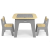 MILLY MALLY Zestaw Mebli Dziecięcych Olaf Blocks – Stolik, 2 Krzesełka, Ciemnoszary