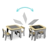 MILLY MALLY Zestaw Mebli Dziecięcych Olaf Blocks – Stolik, 2 Krzesełka, Ciemnoszary