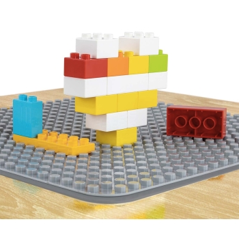 MILLY MALLY Zestaw Mebli Dziecięcych Olaf Blocks – Stolik, 2 Krzesełka, Ciemnoszary