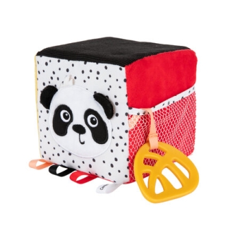 CANPOL Miękka Kontrastowa Kostka Sensoryczna BabiesBoo z Gryzakiem