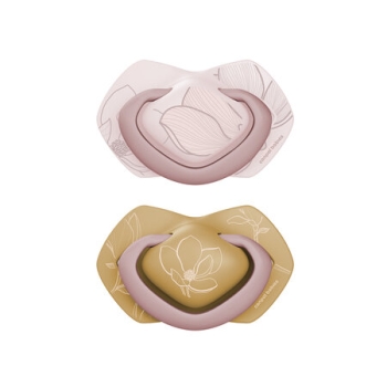 Canpol Smoczek Uspokajający Silikonowy Symetryczny Light touch 18m+ GOLD Różowy 2 szt.