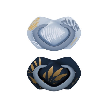 Canpol Smoczek Uspokajający Silikonowy Symetryczny 18m+ GOLD Niebieski 2 szt.