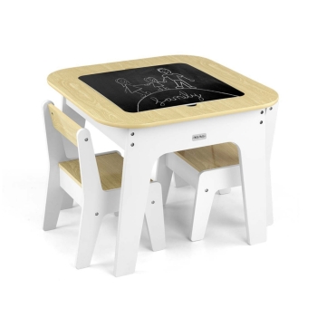 Milly Mally Zestaw Meble Dziecięce Olaf Blocks Stolik + 2 Krzesełka Białe