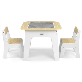 Milly Mally Zestaw Meble Dziecięce Olaf Blocks Stolik + 2 Krzesełka Białe