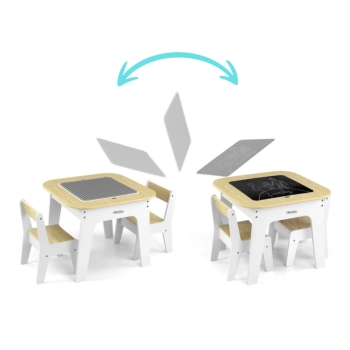 Milly Mally Zestaw Meble Dziecięce Olaf Blocks Stolik + 2 Krzesełka Białe