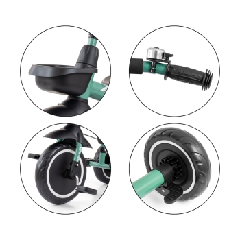 Milly Mally Axel Rowerek Trójkołowy Regulowany Wolne Koło Dark Green